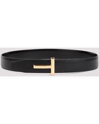 Tom Ford - Black Grained Calf Leather Belt - Lyst