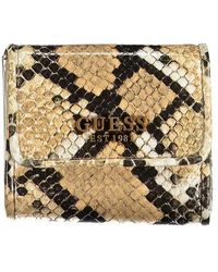 Guess - Elegant Beige Wallet With Contrasting Accents - Lyst