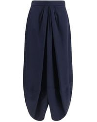 Giorgio Armani - Blue Silk Long Skirt - Lyst