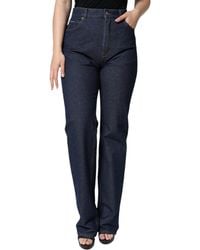Dolce & Gabbana - Dark Cotton Stretch Straight Denim Jeans - Lyst