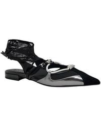 Pinko - Black Leather Ballet Flats - Lyst