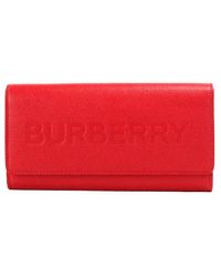 Burberry - Porter Grained Leather Embossed Continental Clutch Flap Wallet - Lyst
