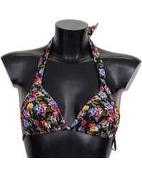 Dolce & Gabbana - Floral Print Swimsuit Beachwear Bikini Tops - Lyst