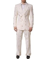 Dolce & Gabbana - White Wool Slim Fit Formal 2 Piece Men Suit - Lyst