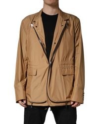 Dolce & Gabbana - Single Breasted Layered Coat Jacket Nylon Polyester Clothing - Lyst