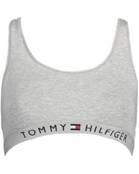 Tommy Hilfiger - Grigio Cotton 's Sports Bra - Lyst