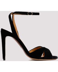 Ralph Lauren Collection - Black Velvet Kandice Heel Sandal - Lyst