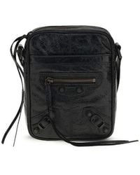 Balenciaga - Black Lamb Ovis Aries Aries Shoulder Bag - Lyst