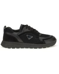 Prada - Prax Leather And Fabric Sneakers - Lyst