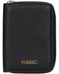 Versace - Black Leather Wallet - Lyst