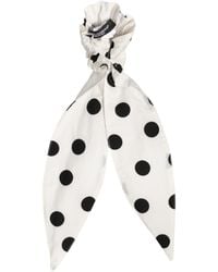 Dolce & Gabbana - Scrunchie Cotton Polka Dot Scarf Tie Accessory Hair - Lyst