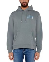 Calvin Klein - Gray Cotton Hoodie - Lyst