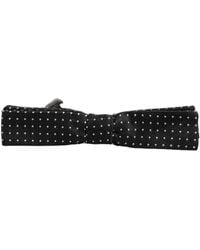 Dolce & Gabbana - Black White Polka Dot Adjustable Neck Papillon Bow Tie - Lyst