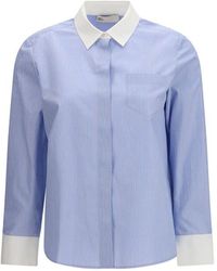 Tory Burch - Blue Cotton Pattern Shirt - Lyst