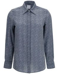 Sara Roka - Blue Silk Pattern Shirt - Lyst