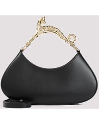 Lanvin - Black Calf Leather Large Hobo Bag With Cat Handle - Lyst