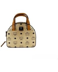 MCM - Half Moon Mini Round Top Tote Crossbody Bag - Lyst