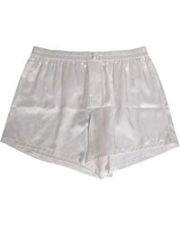 Dolce & Gabbana - White Silk Satin Elastic Men Boxer Short Swimwear - Lyst