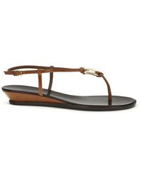 Giuseppe Zanotti - Brown Calf Leather Bos Taurus Wedge Sandals - Lyst