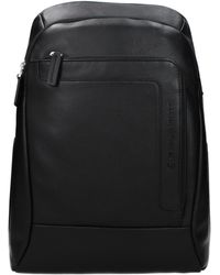 Piquadro - Black Leather Backpack - Lyst
