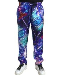 Dolce & Gabbana - Printed Silk Trouser Pants - Lyst
