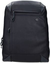 Piquadro - Blue Leather Backpack - Lyst