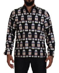 Dolce & Gabbana - Silk Printed Collared Casual Shirt - Lyst