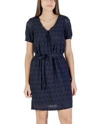 VILA CLOTHES - Blue Recycled Polyester Short Dress - Lyst