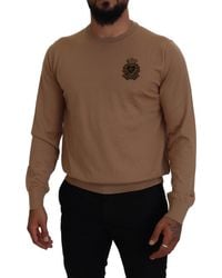 Dolce & Gabbana - Crew Neck Sweater Emblem - Lyst