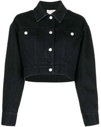 McQueen - Cropped Denim Jacket For - Lyst
