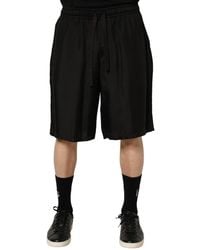Dolce & Gabbana - Black Silk Drawstring Men Bermuda Shorts - Lyst