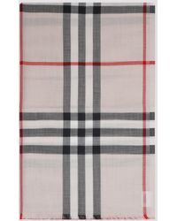 Burberry - Stone Check Wool And Silk Check Scarf - Lyst