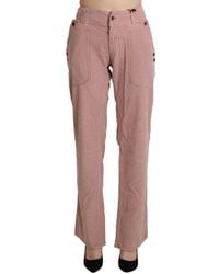 Ermanno Scervino - High Waist Straight Cotton Trouser Pants - Lyst