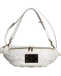 Dolce & Gabbana - White Quilted Logo Plaque Belt Waist Fanny Pack Bag - Lyst