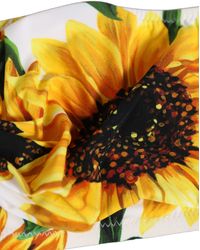 Dolce & Gabbana - White Sunflower Print Bandeau Beachwear Bikini Top - Lyst
