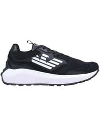 EA7 - Black And White Polyethylene Athletic Sneakers - Lyst