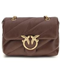 Pinko - Shoulder Bag Love Mini Puff Burgundy - Lyst
