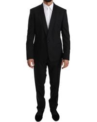 Dolce & Gabbana - Black Wool One Button Slim Martini Suit - Lyst