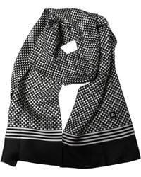 Dolce & Gabbana - Black White Geometric Silk Neck Shawl Scarf - Lyst
