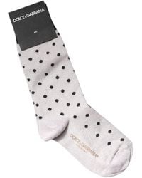Dolce & Gabbana - Gray Viscose Stretch Dotted Socks - Lyst