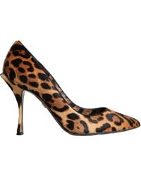 Dolce & Gabbana - Leopard Calf Hair Heels Pumps Shoes - Lyst