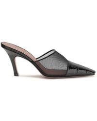 AMINA MUADDI - Black Calf Leather Bos Taurus Mules - Lyst