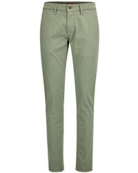 Guess - Green Cotton Casual Pants - Lyst