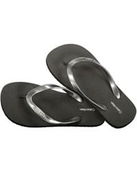 Calvin Klein - Black Polyurethane Sandal - Lyst