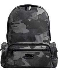 Dolce & Gabbana - Gray Cotton Camouflage Logo Plaque Backpack Bag - Lyst