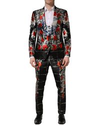Dolce & Gabbana - Floral 2 Buttons Formal 3 Piece Suit Silk - Lyst