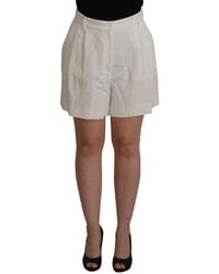 Dolce & Gabbana - High Waist Culotte Cotton Shorts - Lyst
