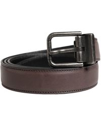 Dolce & Gabbana - Classic Leather Metal Buckle Belt Calf - Lyst
