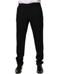 Dolce & Gabbana - Black Wool Skinny Men Dress Trouser Pants - Lyst