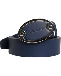 Dolce & Gabbana - Leather Classic Metal Logo Buckle Belt - Lyst